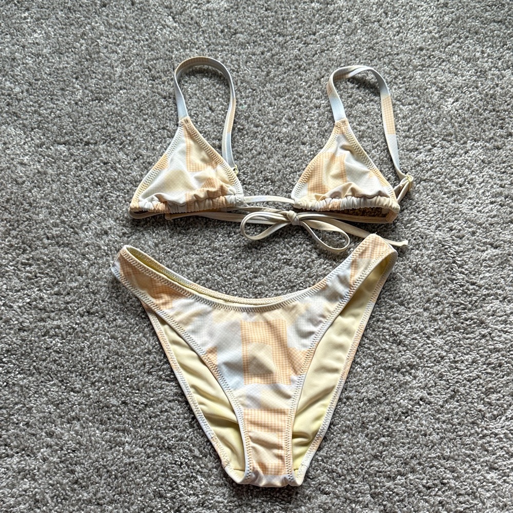 Pacsun Pastel Gingham Bikini Set
